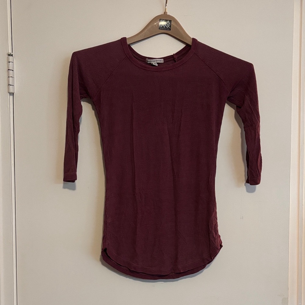 American Eagle Outfitters Maroon Ribbed Top